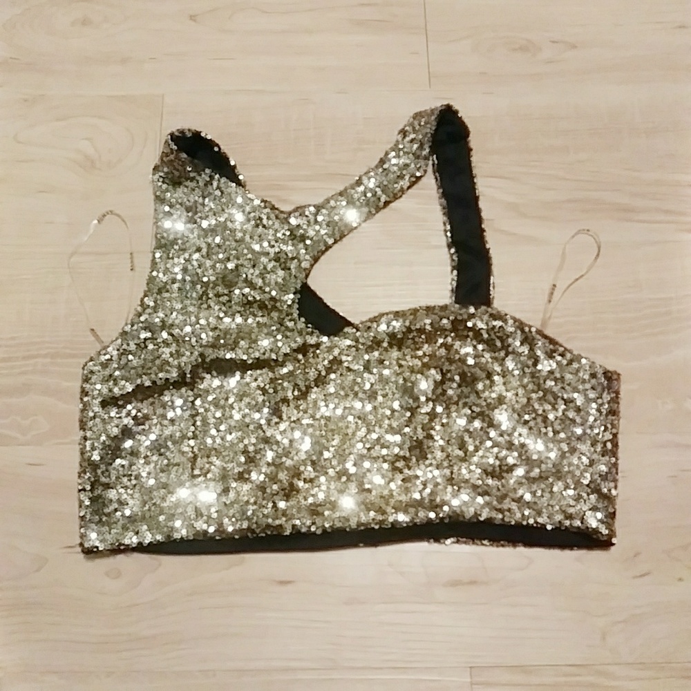 Rehab gold sequins top